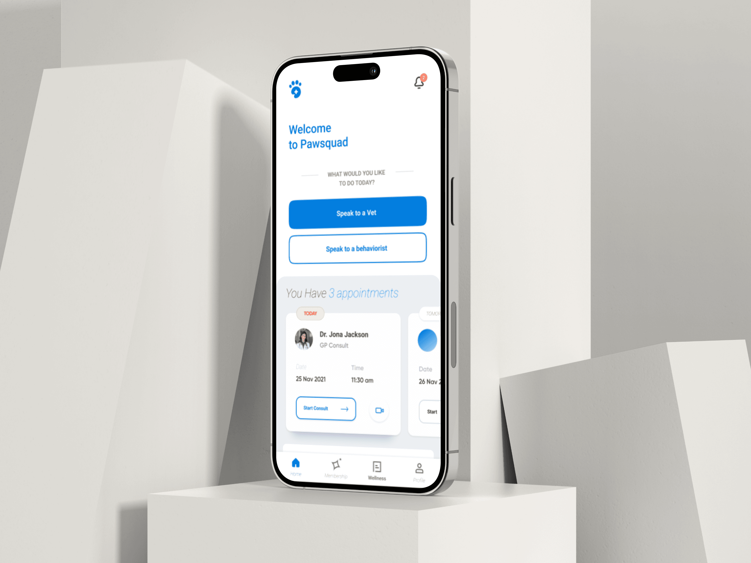 PawSquad app: pet profiles and consultation history