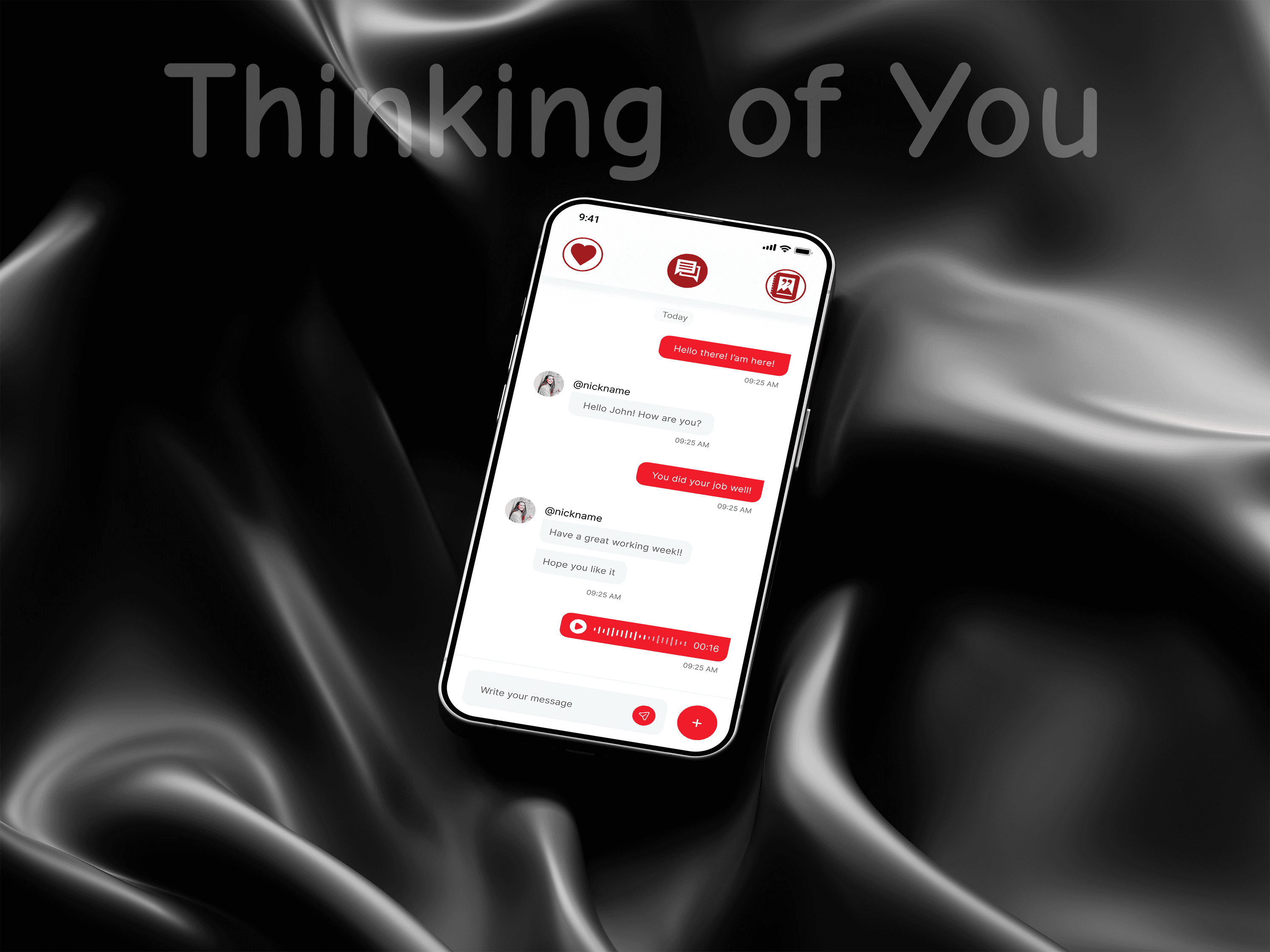 Thinking of You chat between partners