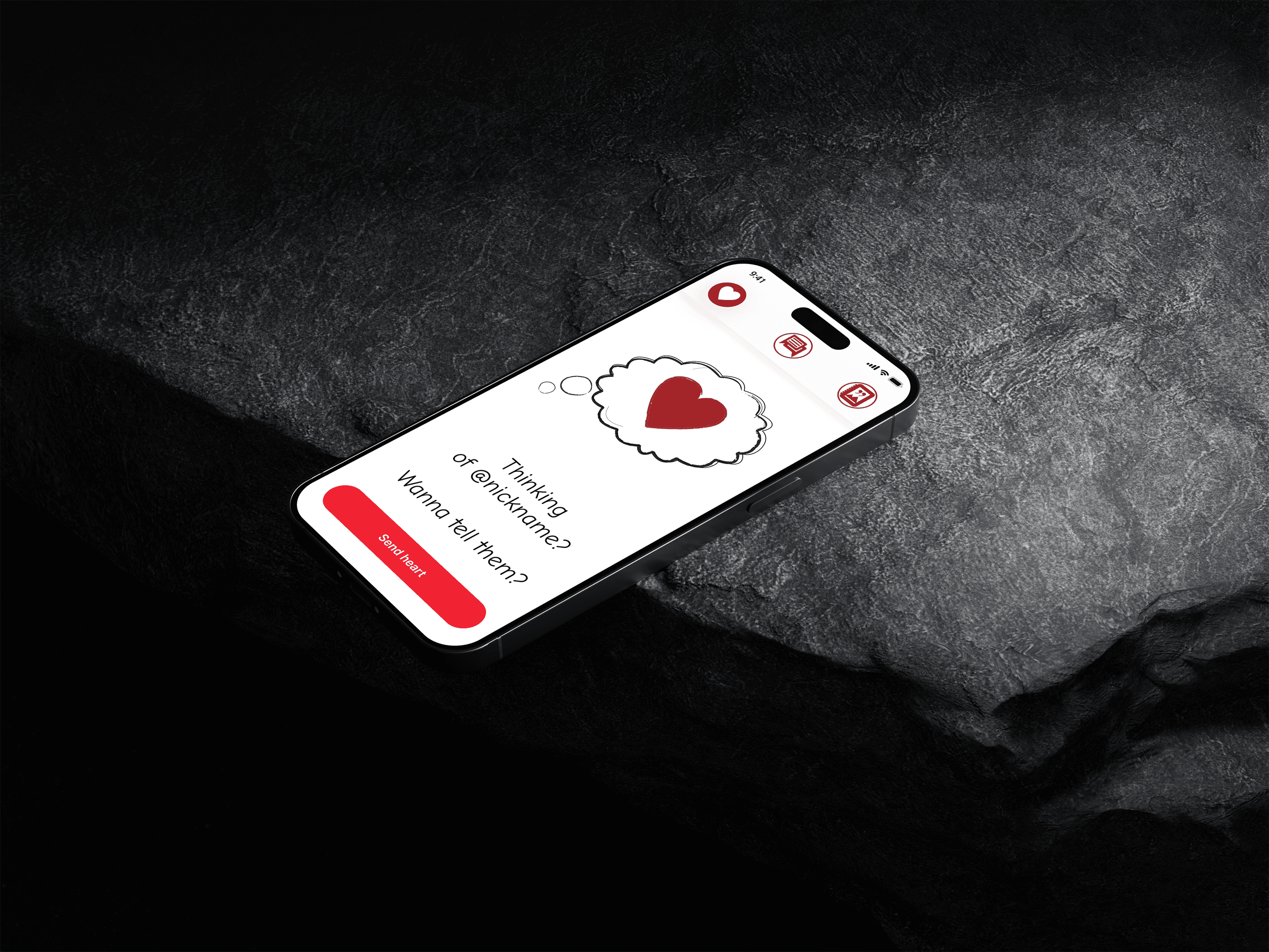 Thinking of You one-tap ping screen