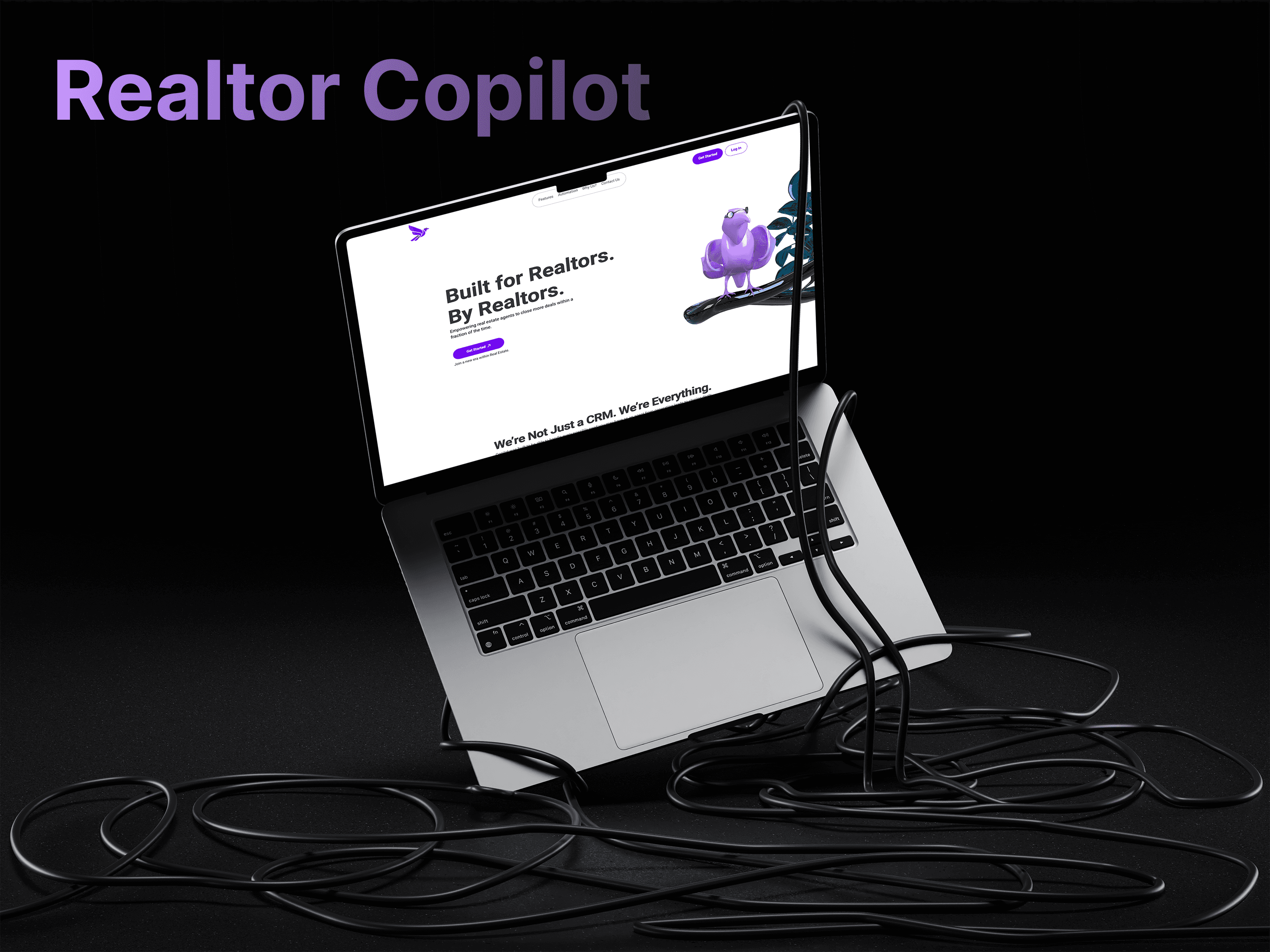 Realtor Copilot website on a laptop: Built for Realtors. By Realtors.